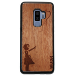 Slim Wooden Phone Case (Banksy Girl With a Balloon in Mahogany)