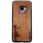 Slim Wooden Phone Case (Banksy Girl With a Balloon in Mahogany)