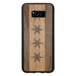 Slim Wooden Phone Case (Chicago Traveler in Mahogany & Black Walnut)