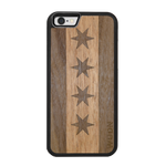 Slim Wooden Phone Case (Chicago Traveler in Mahogany & Black Walnut)