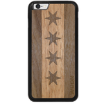 Slim Wooden Phone Case (Chicago Traveler in Mahogany & Black Walnut)