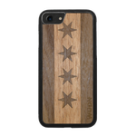Slim Wooden Phone Case (Chicago Traveler in Mahogany & Black Walnut)