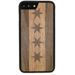 Slim Wooden Phone Case (Chicago Traveler in Mahogany & Black Walnut)