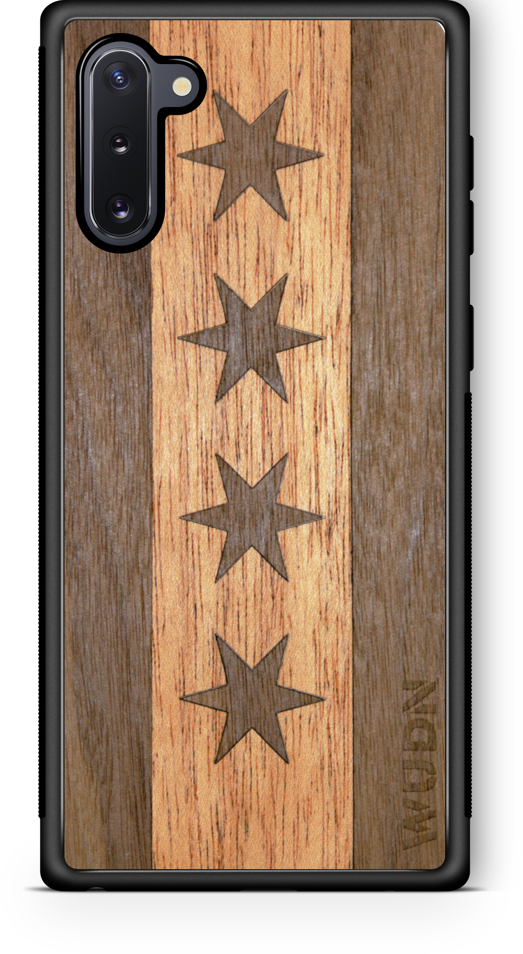 Slim Wooden Phone Case (Chicago Traveler in Mahogany & Black Walnut)