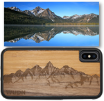 Slim Wooden Phone Case (Sawtooth Mountains Bamboo Sky)