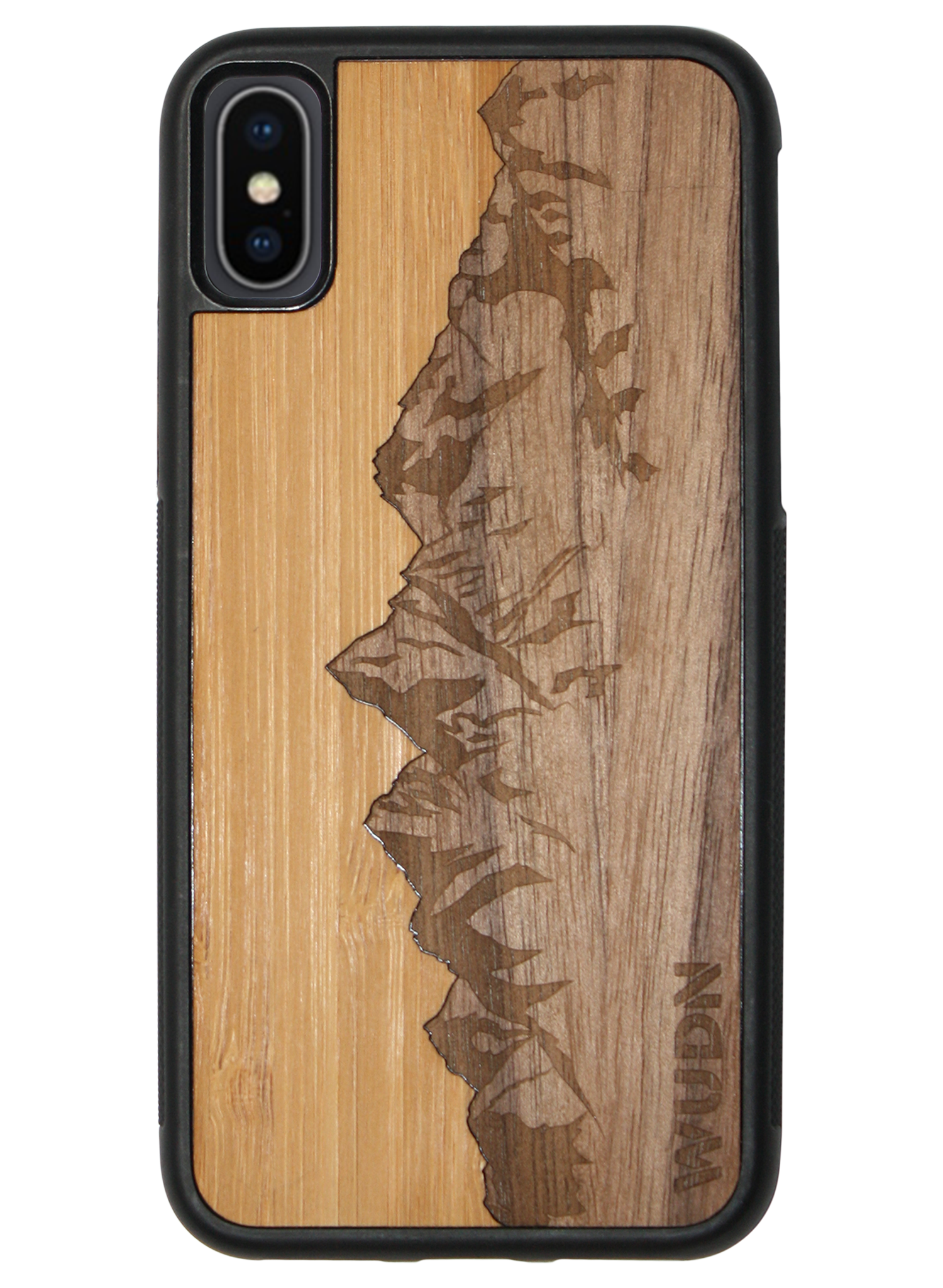 Slim Wooden Phone Case (Sawtooth Mountains Bamboo Sky)