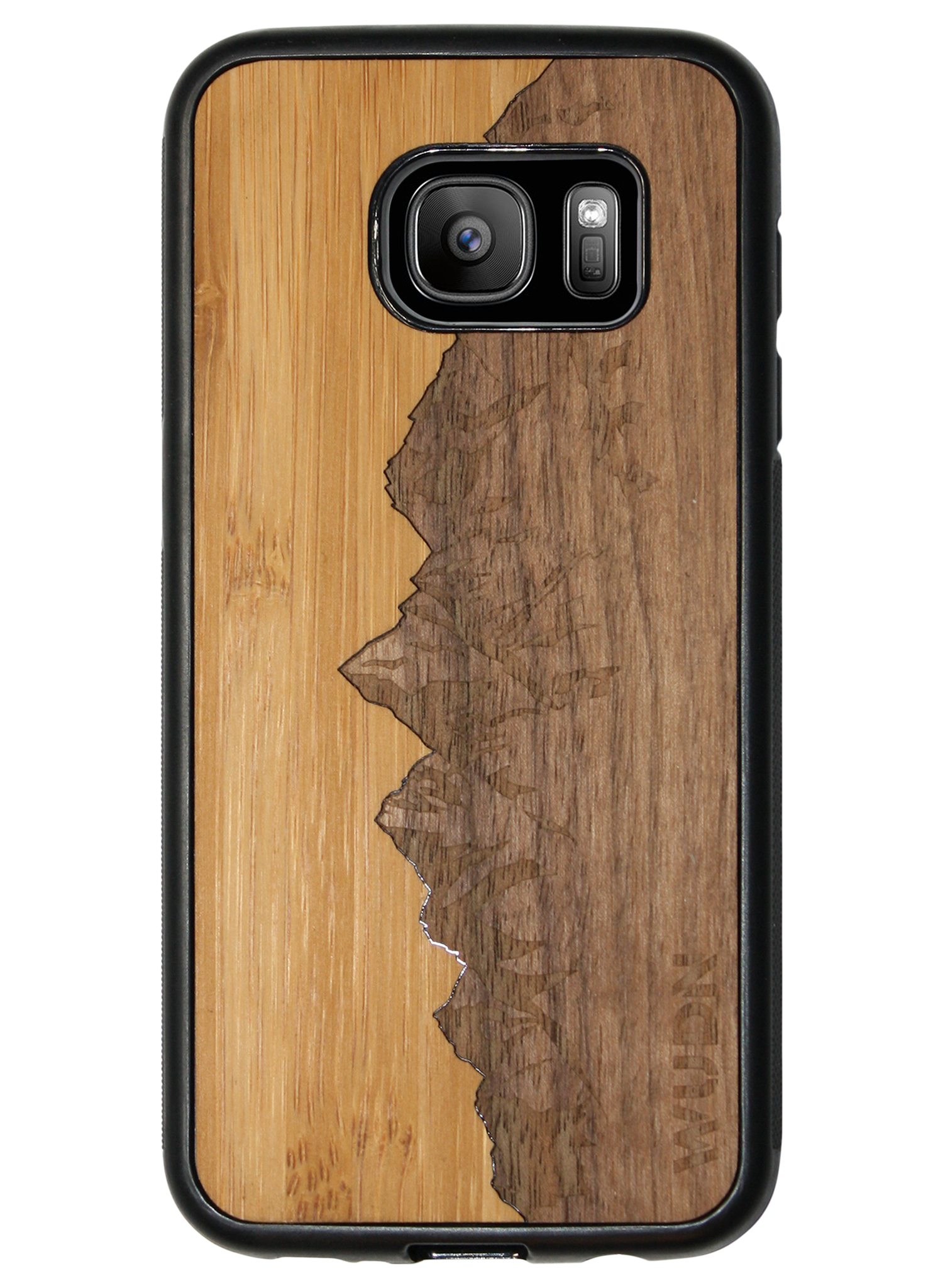 Slim Wooden Phone Case (Sawtooth Mountains Bamboo Sky)