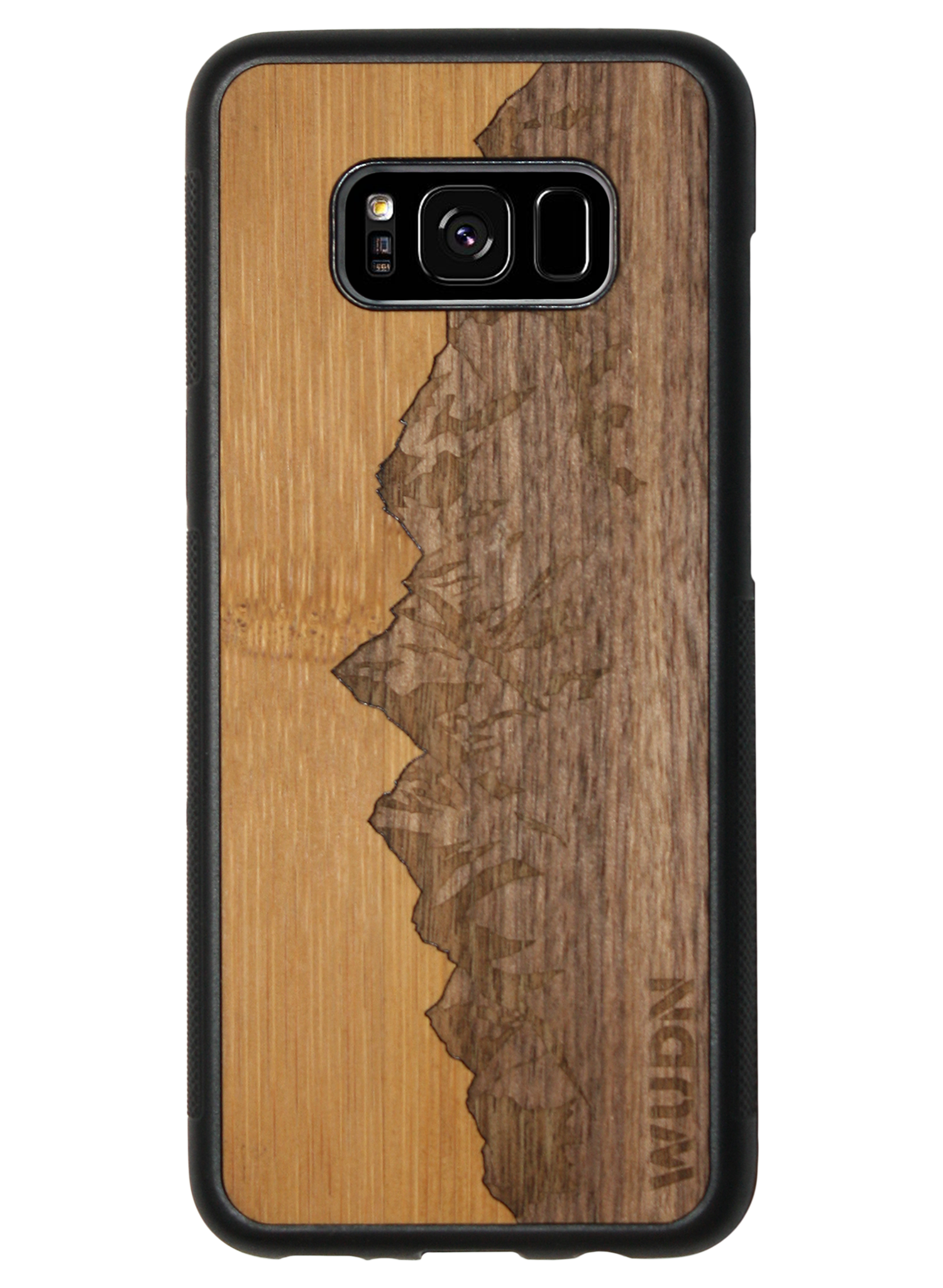 Slim Wooden Phone Case (Sawtooth Mountains Bamboo Sky)