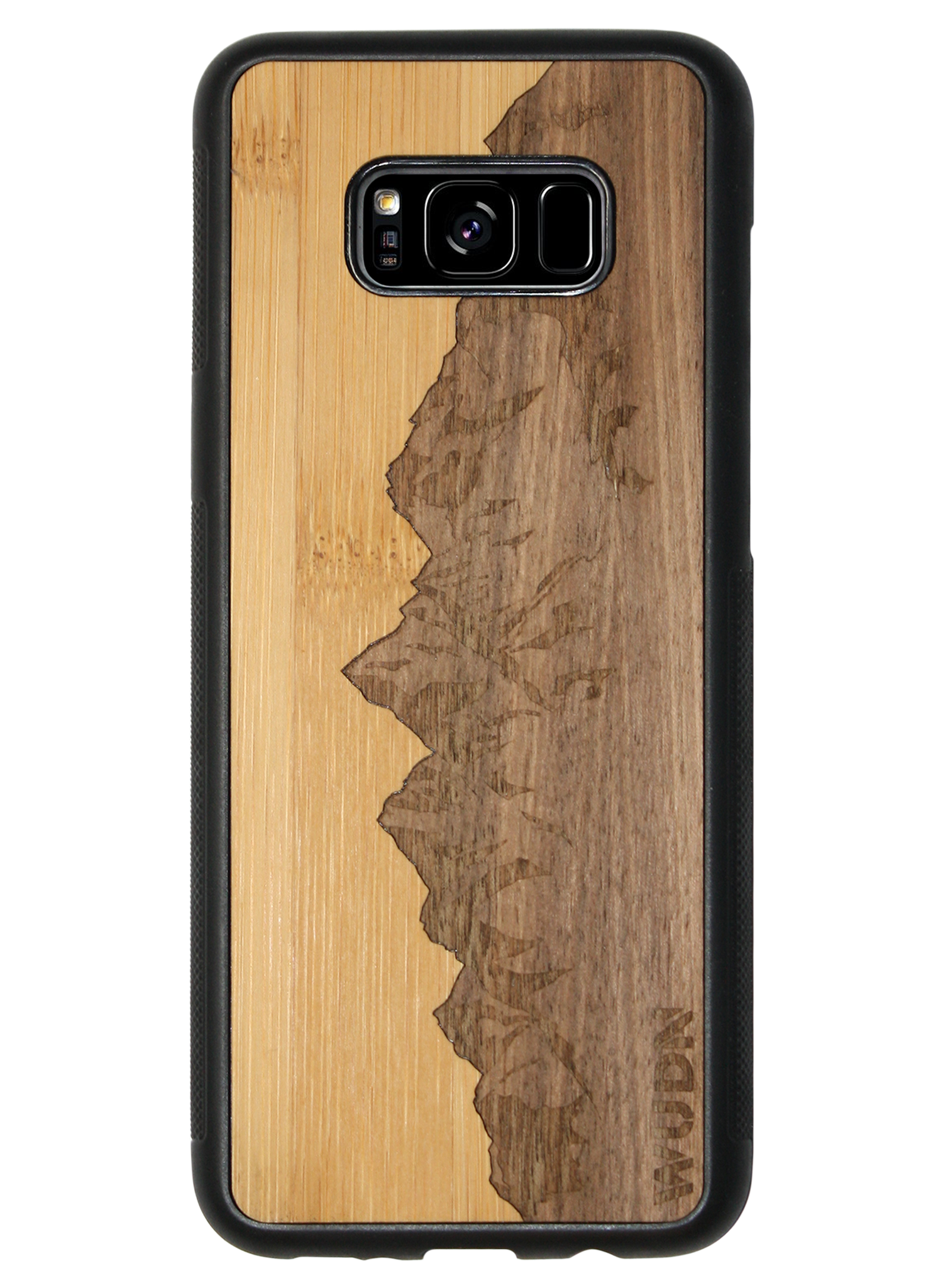 Slim Wooden Phone Case (Sawtooth Mountains Bamboo Sky)