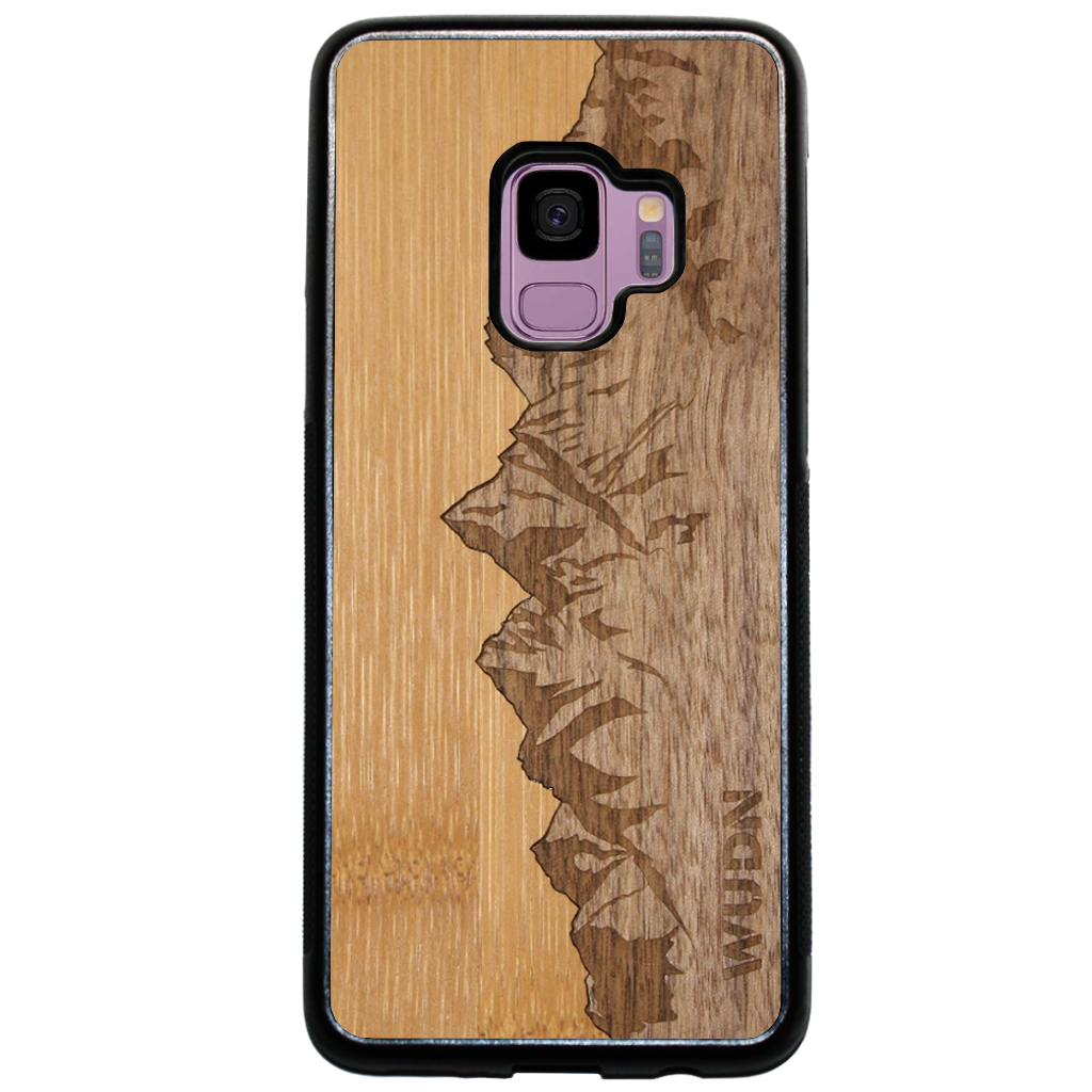 Slim Wooden Phone Case (Sawtooth Mountains Bamboo Sky)