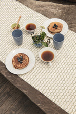 Diamond Guanabana Cream and Dark Green Table Runner (Medium)